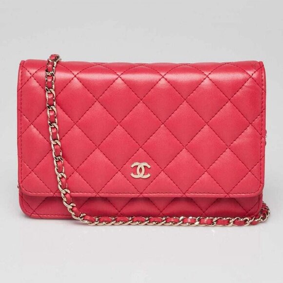 Chanel Pink Quilted Lambskin Leather Classic CC WOC Clutch Bag - Picture 1 of 12